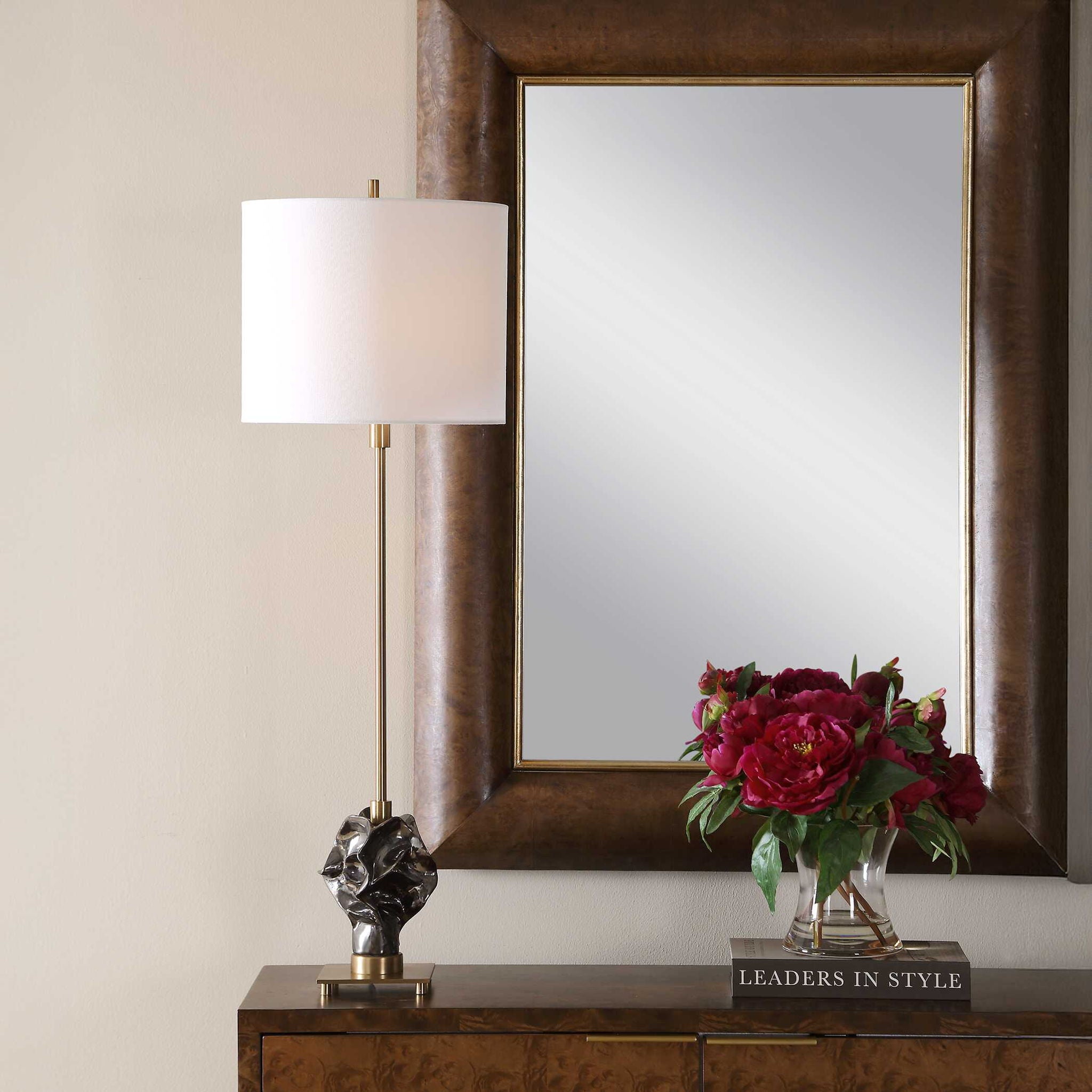 Fiori - Sculptural Buffet Lamp - Dark Bronze / Antique Brass