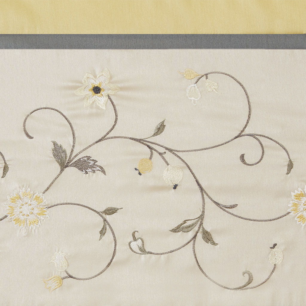 Serene - Embroidered Window Valance - Yellow