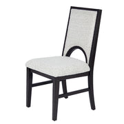 Upholstered Dining Chairs With Arched Cutout Backrest (Set of 2) - Black / White