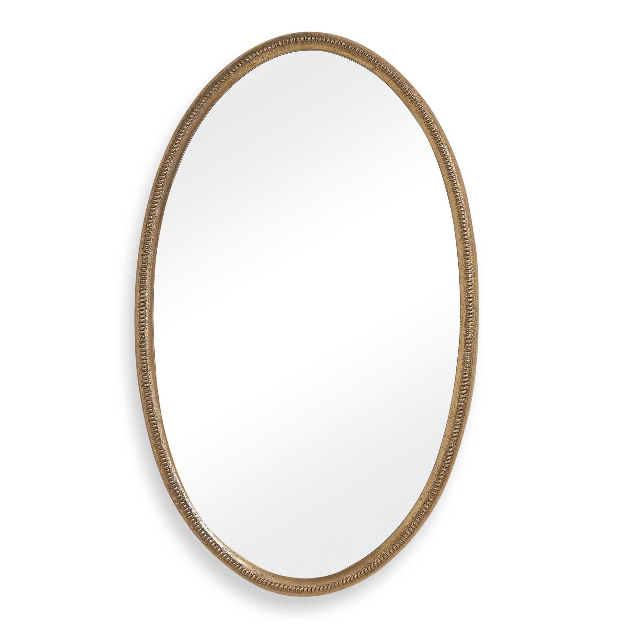 Ellis - Beaded Oval Mirror - Brass