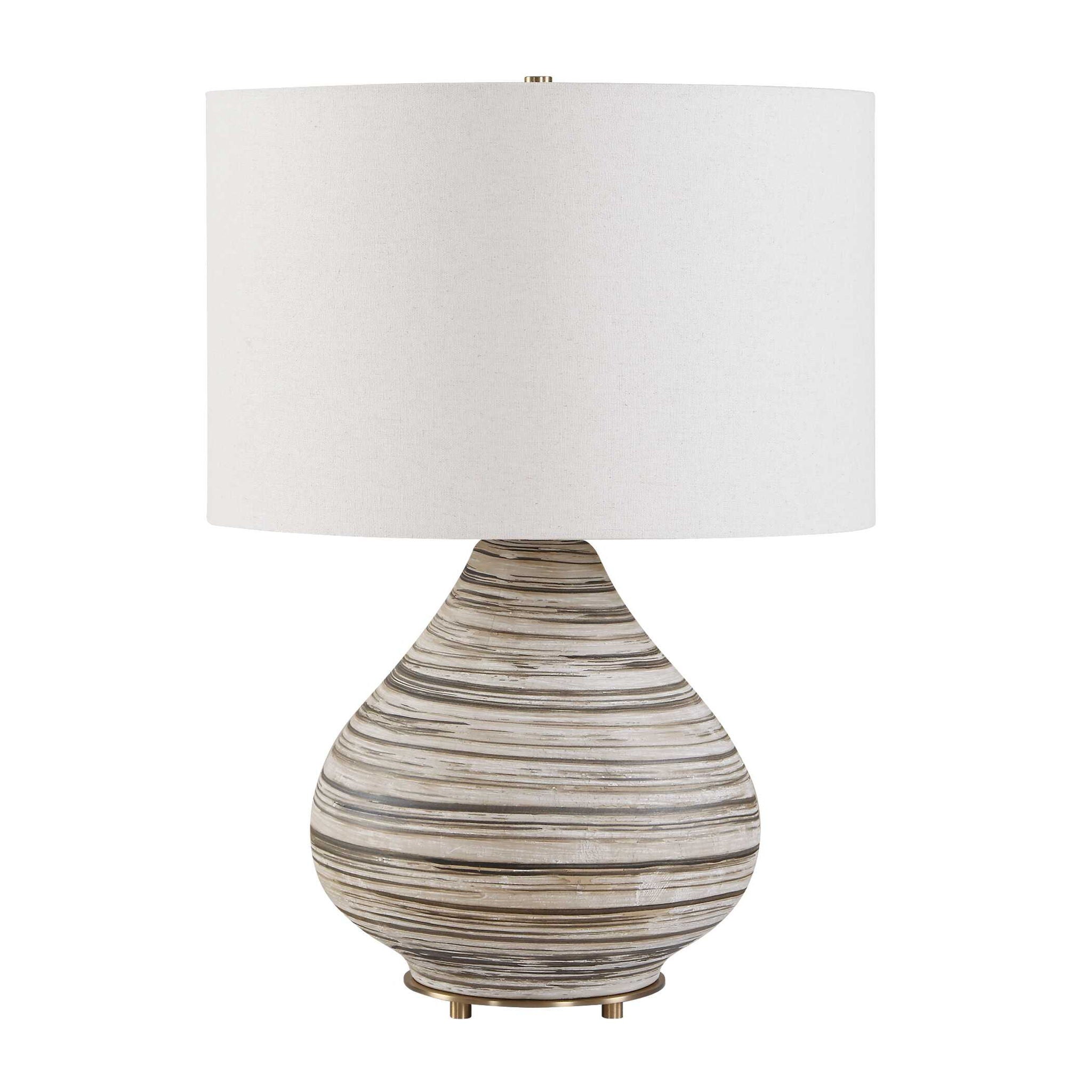 Azura - Horizontal Line Table Lamp - Brown / Gray / White