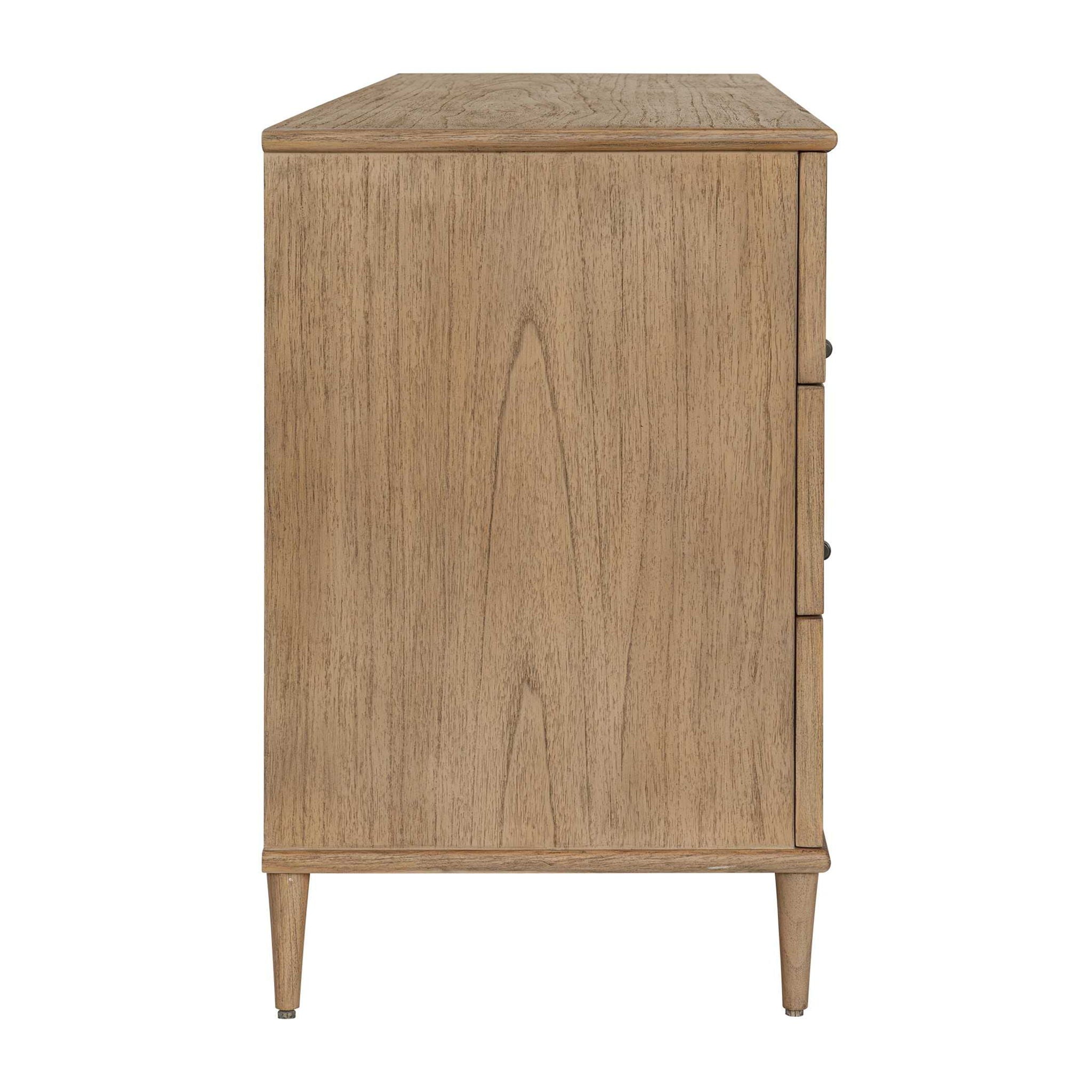 Coast - 6 Drawer Rattan Chest - Woodtone