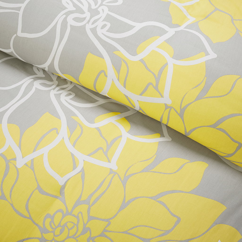 Lola - 6 Piece Printed Duvet Cover Set - Yellow