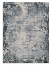 Langrich - 5' x 7' Rug - Blue / Gray / Cream
