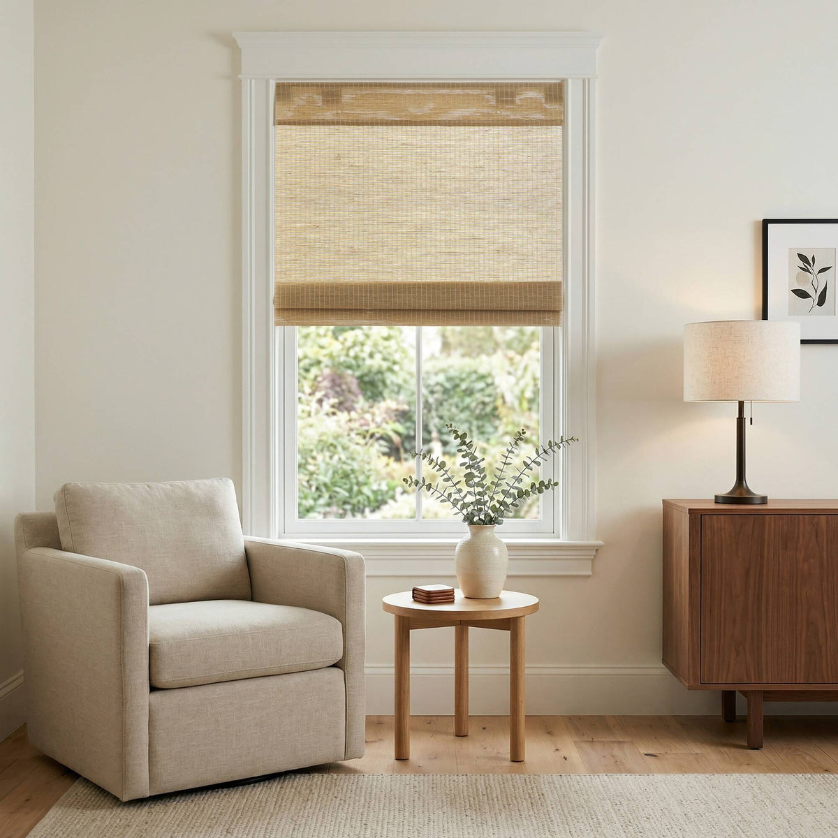 Nordic - 40''X64" Woven Light Filtering Cordless Roman Shade - Neutral