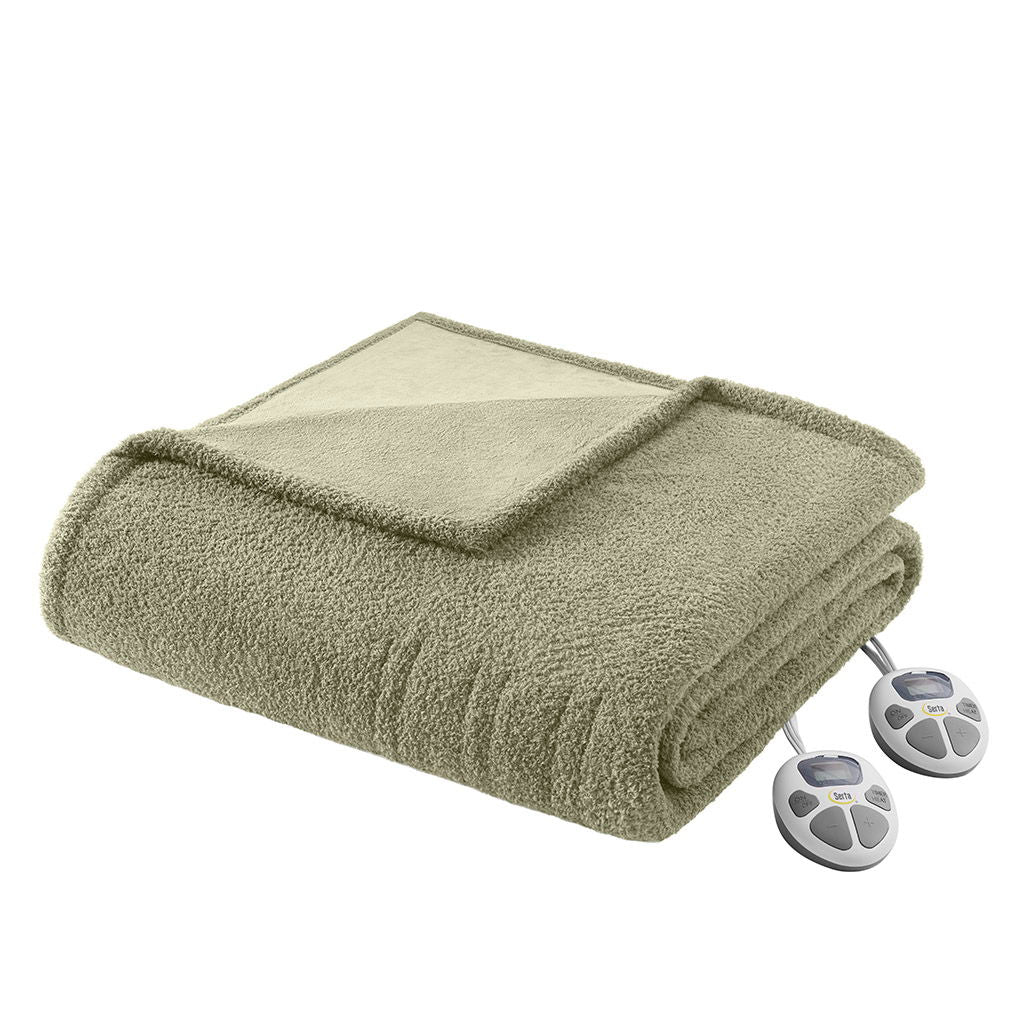 Dream Soft Heated - Full Blanket - Sage