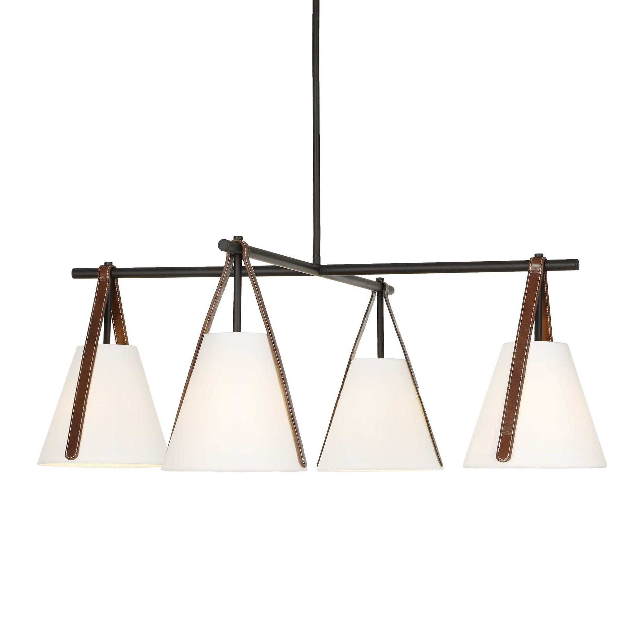 Reins - Accent Straps 4 Light Chandelier - Black