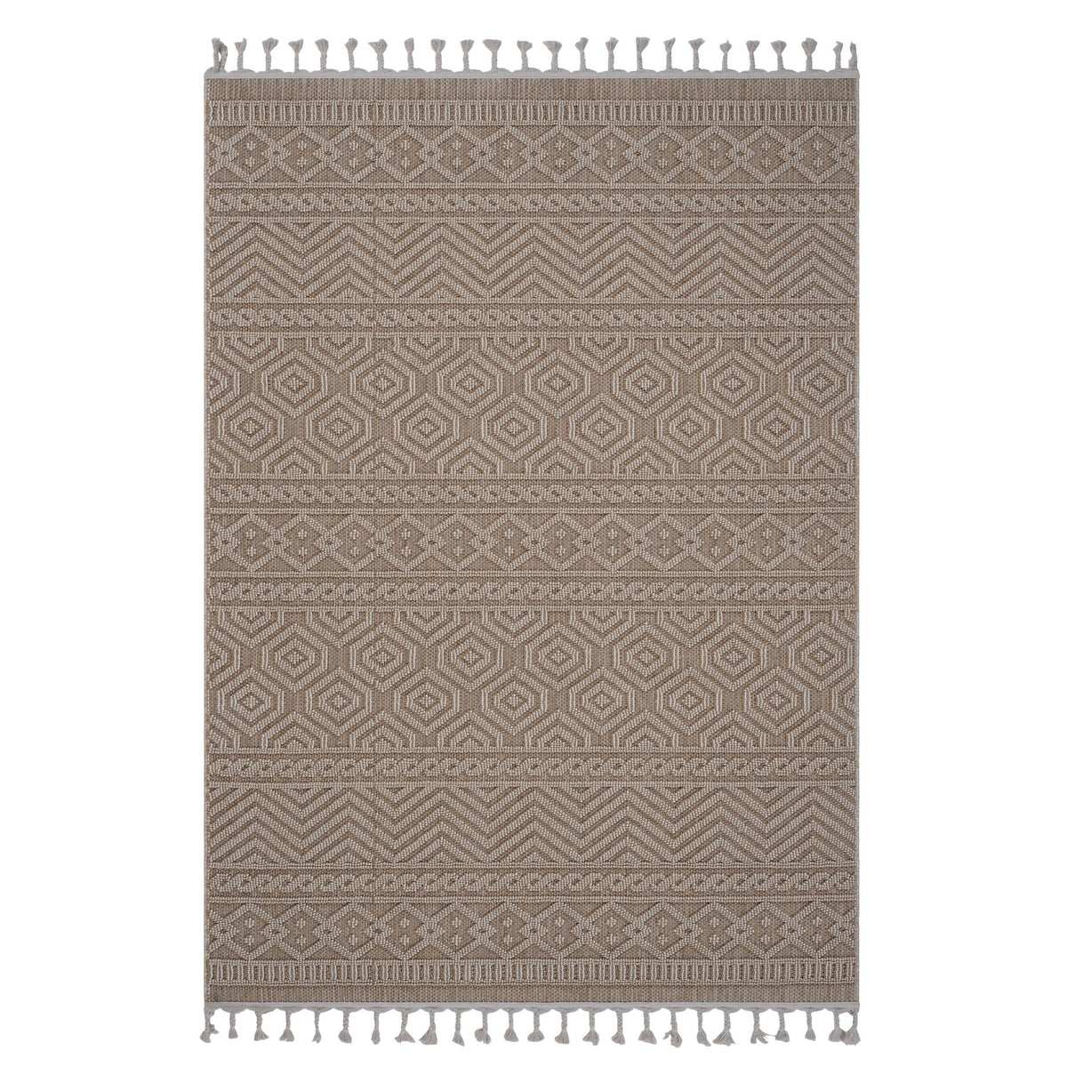 Guros - 8' X 10' Geometric Indoor / Outdoor Area Rug - Mocha