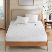 Microfiber Zoned - Queen Heated Mattress Pad - White