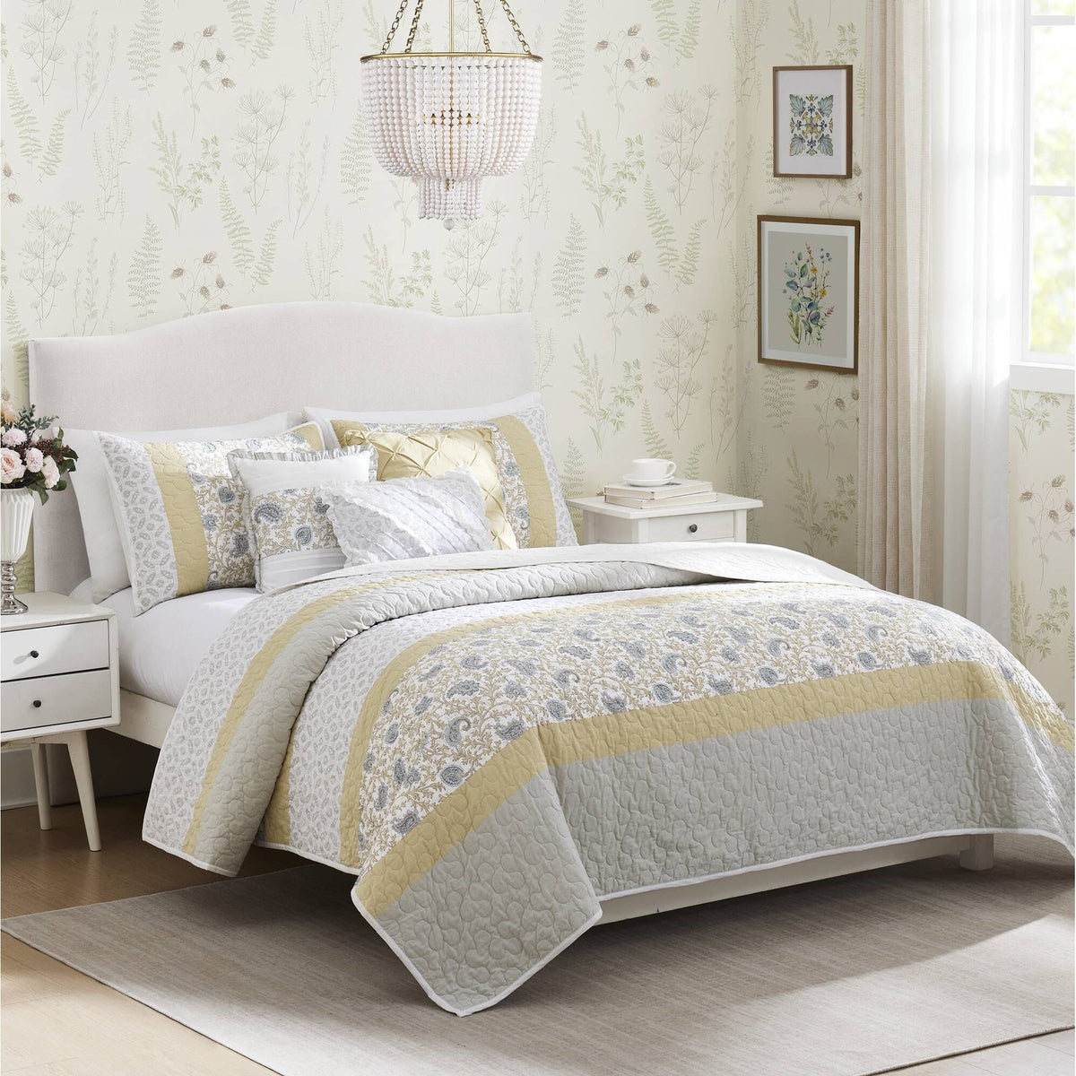 Dawn - King 6 Piece Reversible Coverlet Set - Yellow