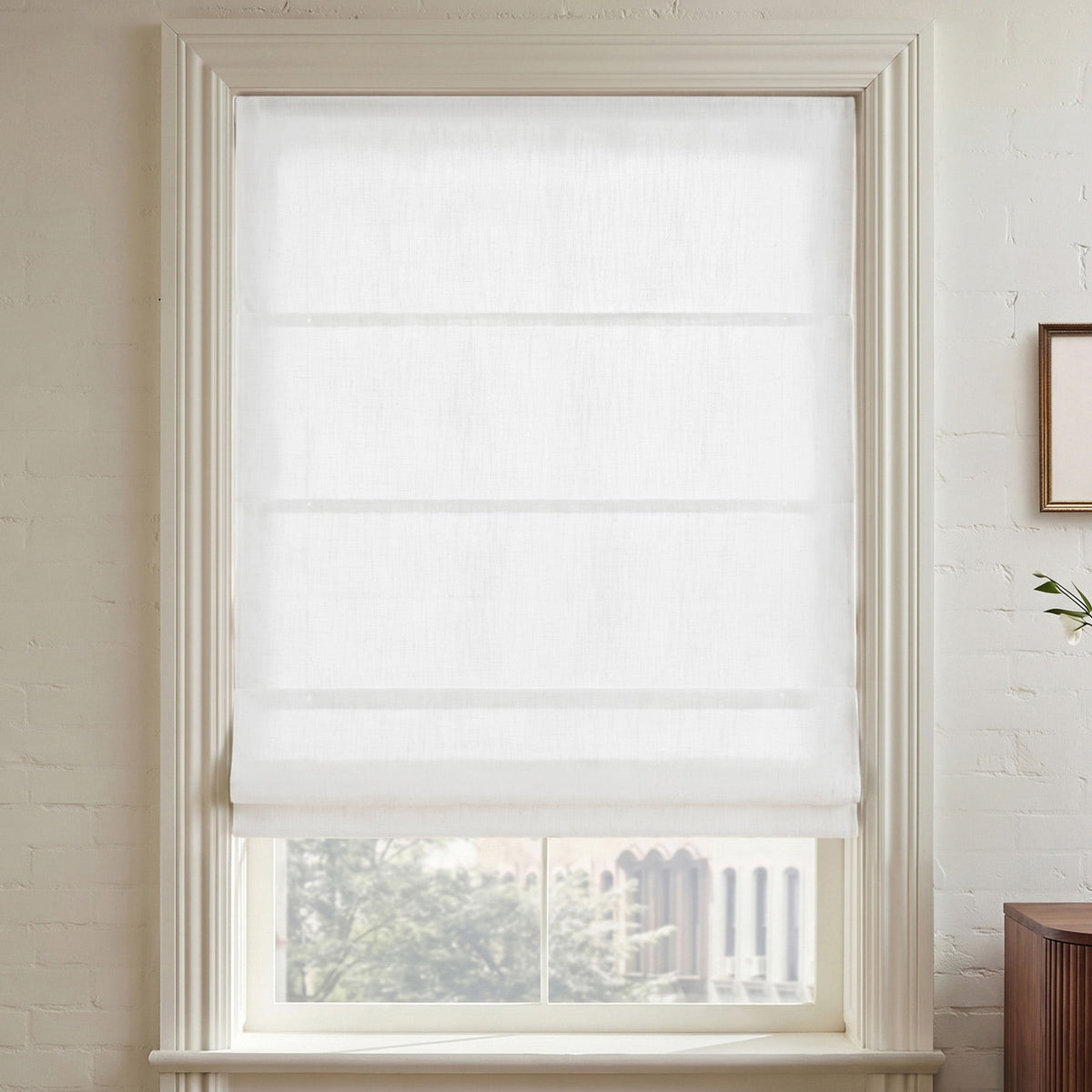 Emery - 64" x 33" Cordless Roman Shade - White