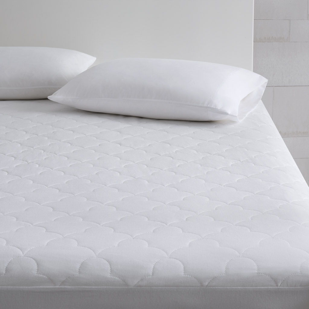 All Natural - Cotton Percale Quilted Mattress Pad - White