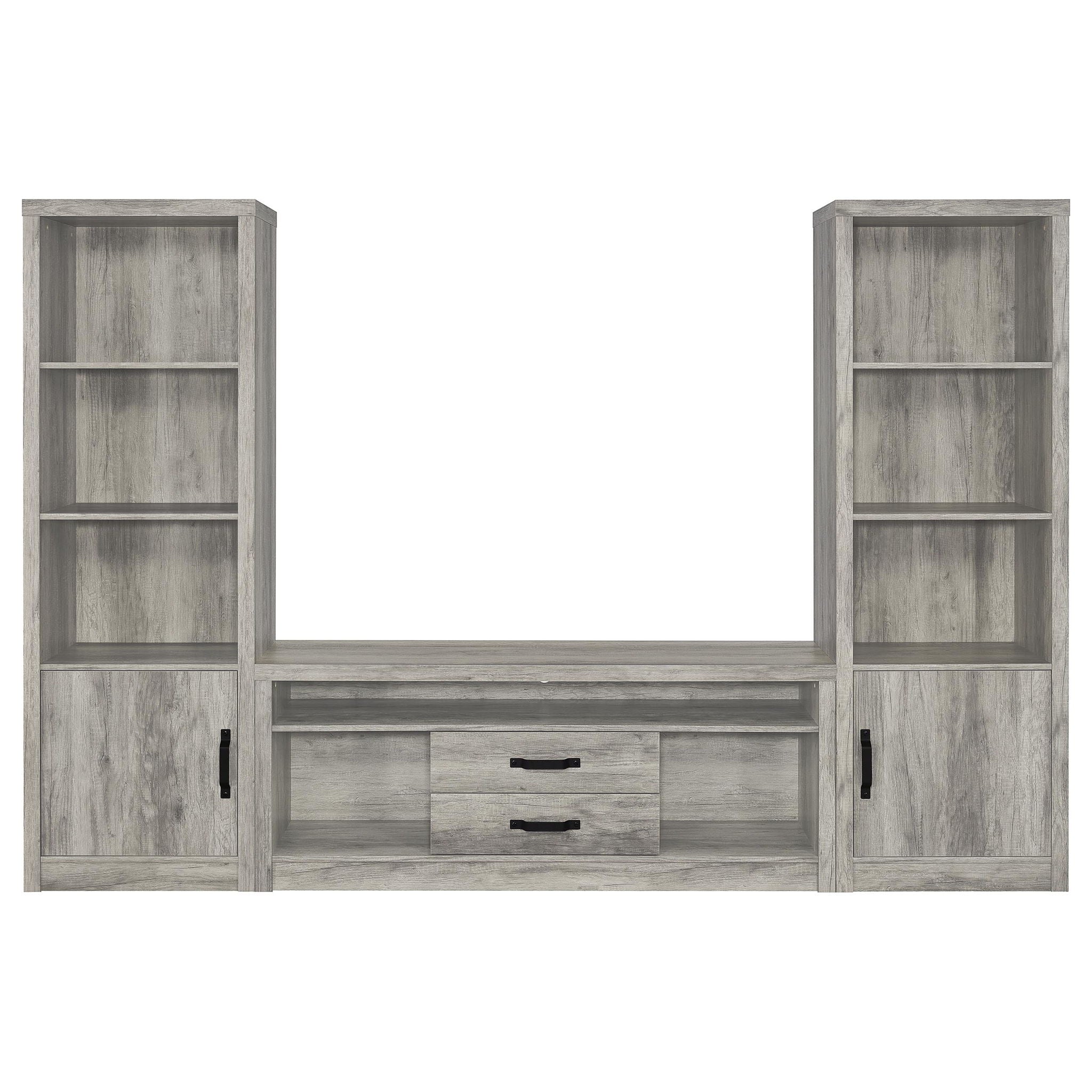 Conifer - 3 Piece TV Entertainment Center With Storage - Gray