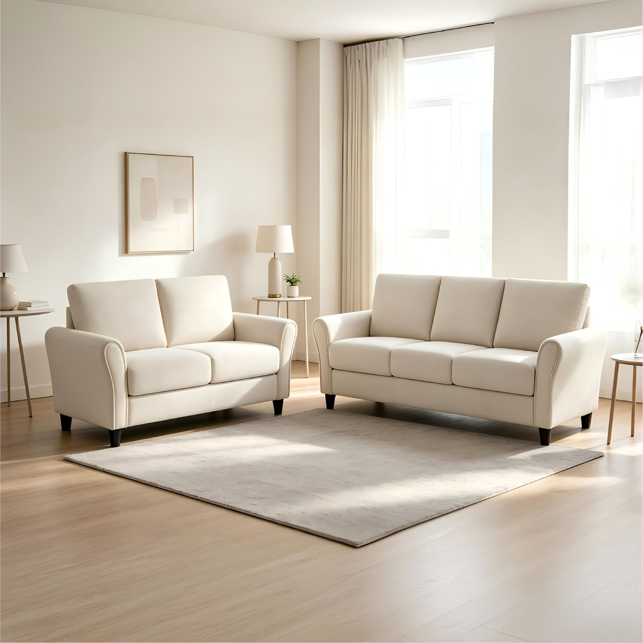 Patricia - 2 Piece Sofa Set - Ivory