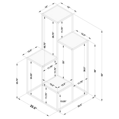 4 Tier Display Shelves - Black