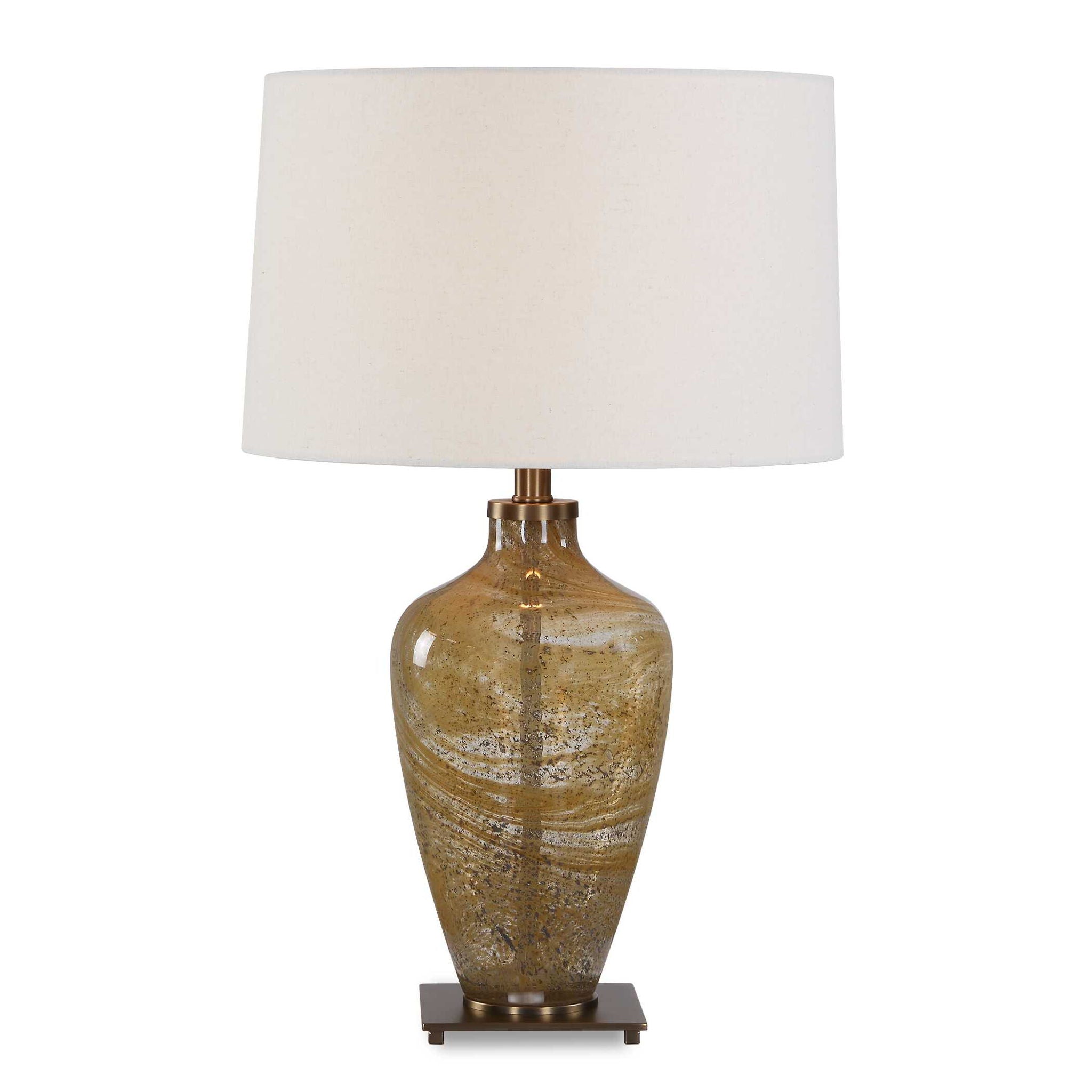 Rainer - Blown Glass Table Lamp - Brown / White