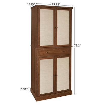 4 Door Storage Cabinet With 1 Drawer, With 4 Adjustable Inner Shelves