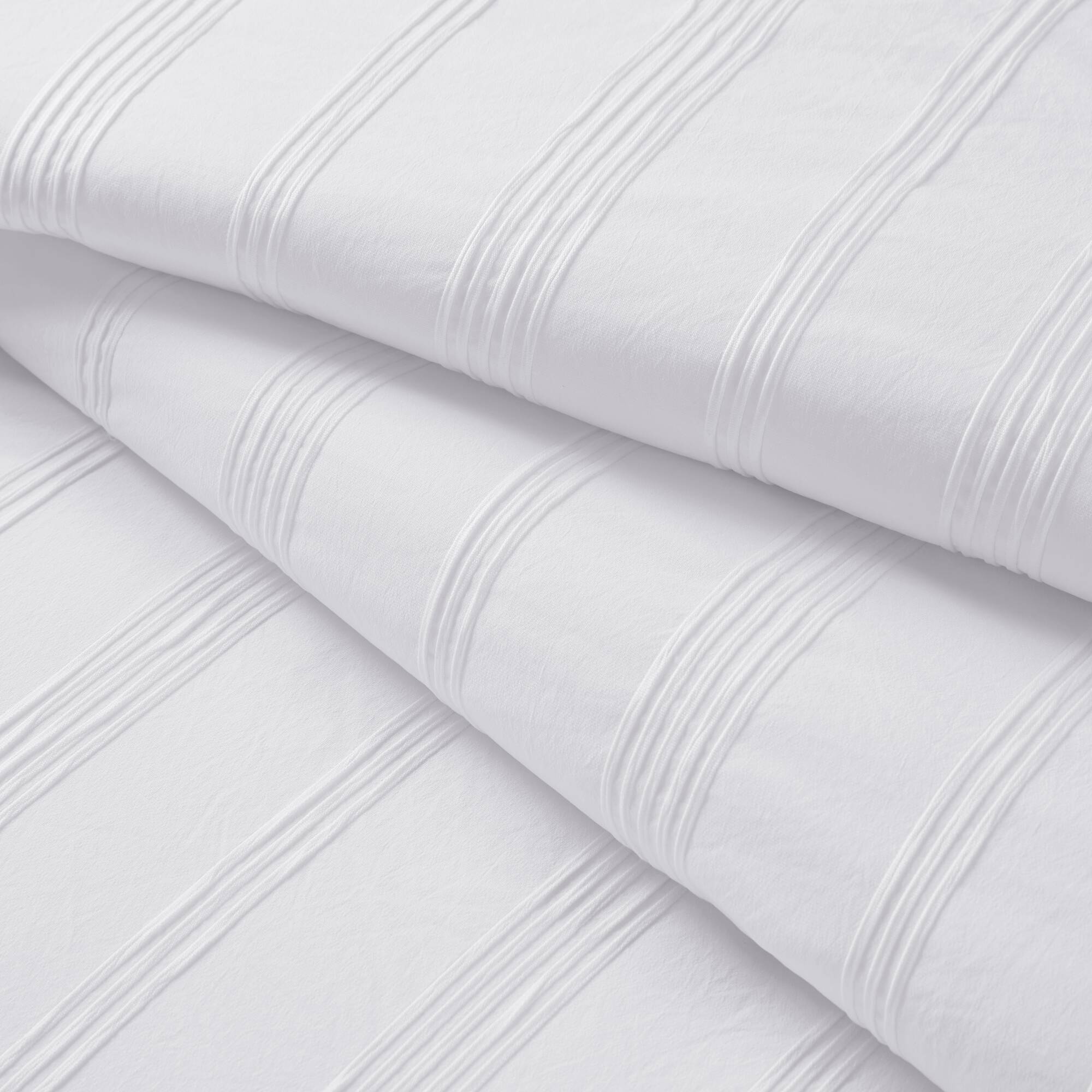 Logan - Queen Striped Comforter Set - White
