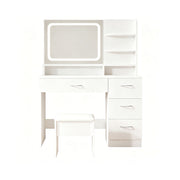 Vanity With LED Mirror And Storage Drawers For Bedrooms - Cream White