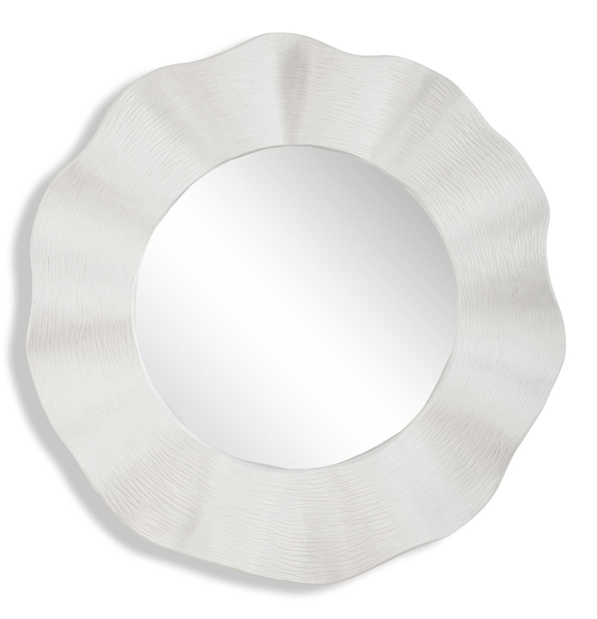 Wave Length - Round Mirror - White
