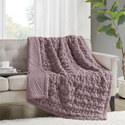 Ruched Fur - Ruched Throw - Lavender