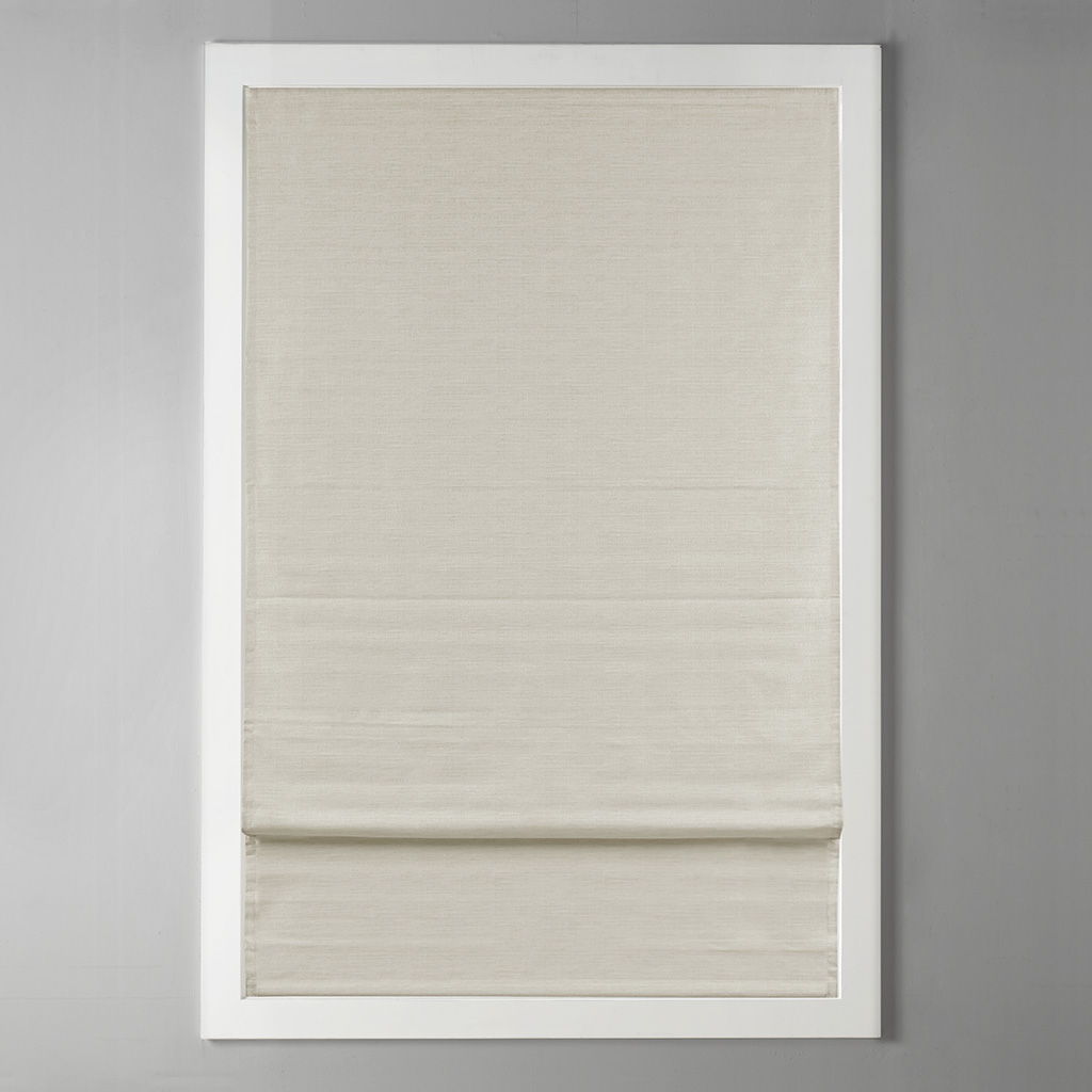 Como - 31" Printed Room Darkening Cordless Roman Shade - Ivory