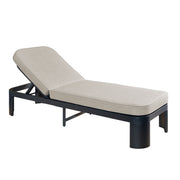 Outdoor Chaise Lounge With Cushion, 5 Position Adjustable Backrest