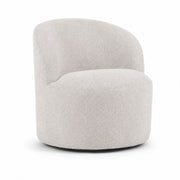 Upholstered Barrel Accent Chair For Living Room - White