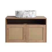 Bathroom Vanity With Art Sink, 2 Soft Close Doors, Float Mounting Design