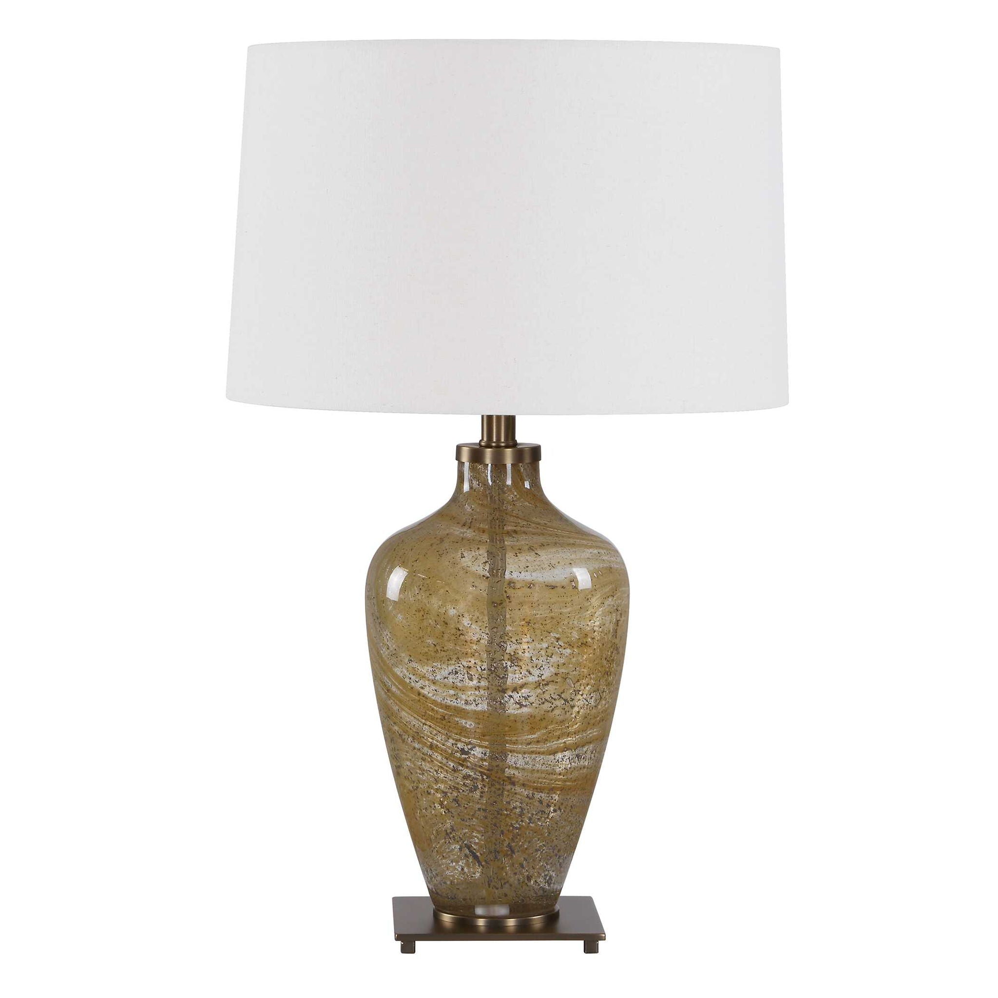 Rainer - Blown Glass Table Lamp - Brown / White