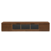 TV Stand With LED Lighting, Soft Closing Hinges, Cable Management - Walnut