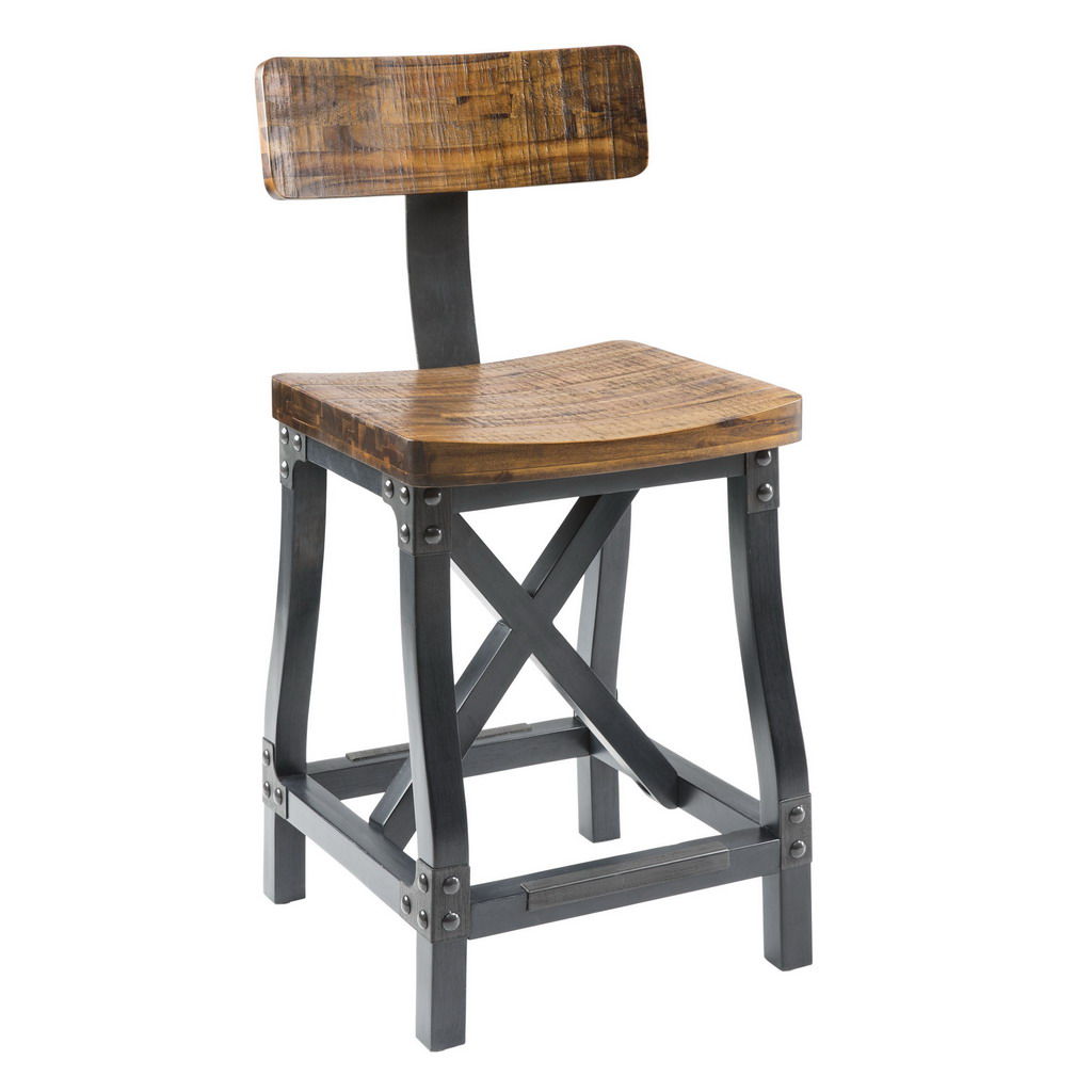 Lancaster - Counter Stool With Back - Amber