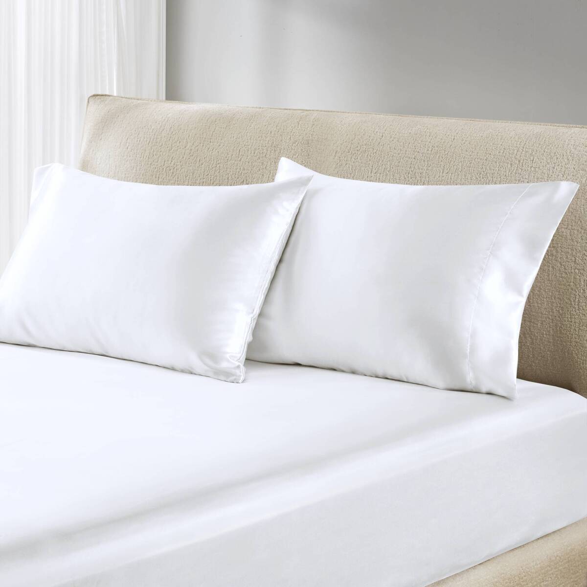 Satin - King Pillowcases (Set of 2) - White