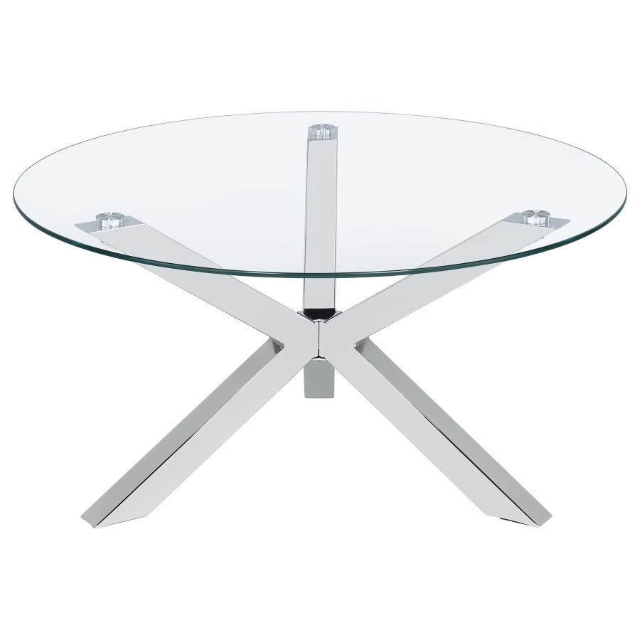 Kenzie - Round Tempered Glass Top Table