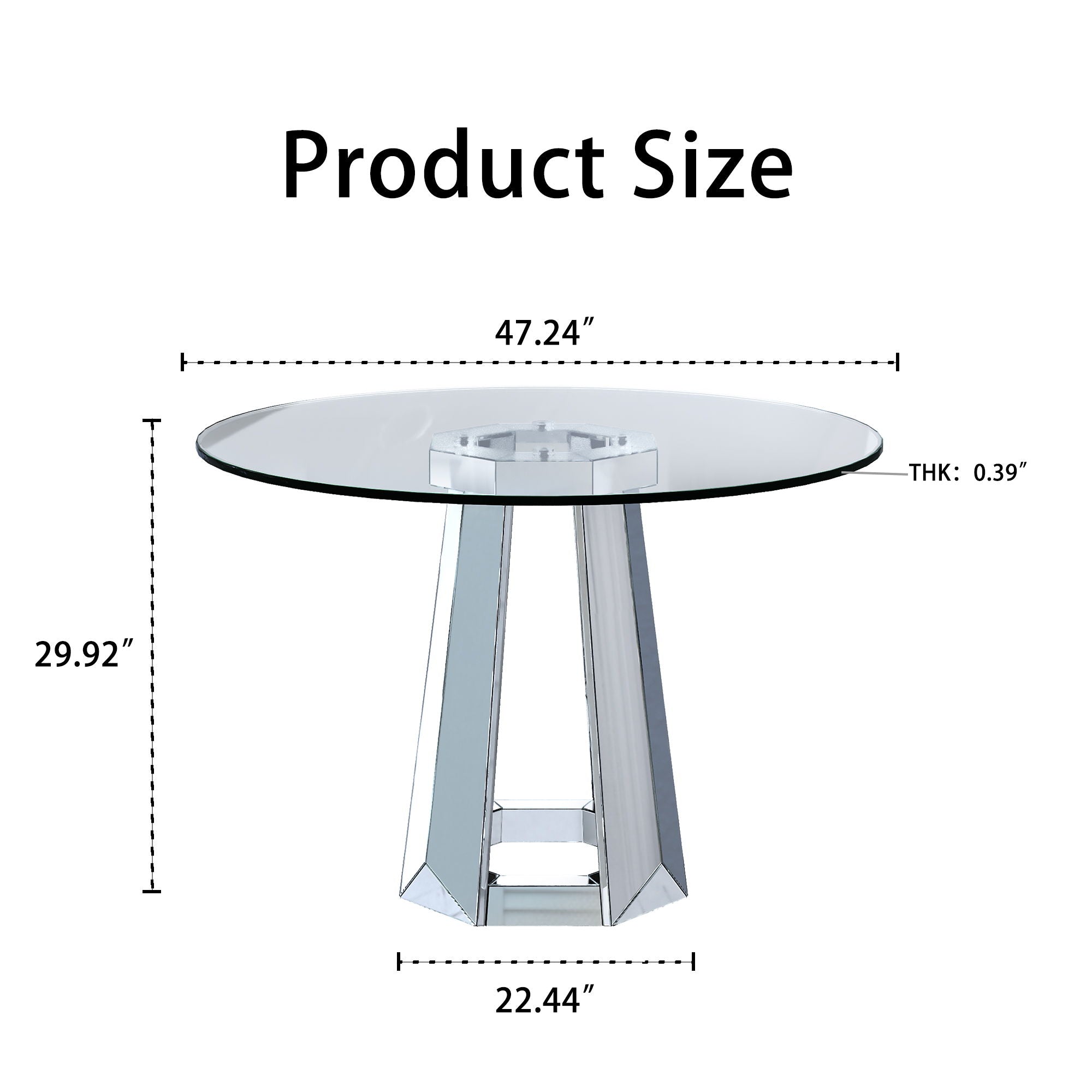 Round Dining Table For Kitchen - Silver