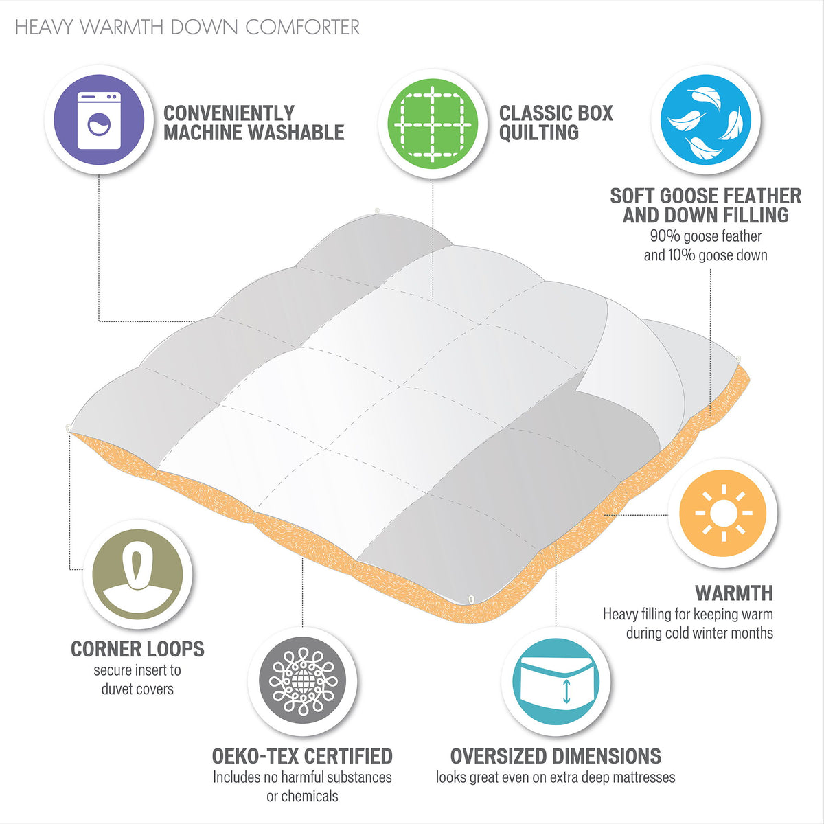 Heavy Warmth - King Oversize Comforter - White