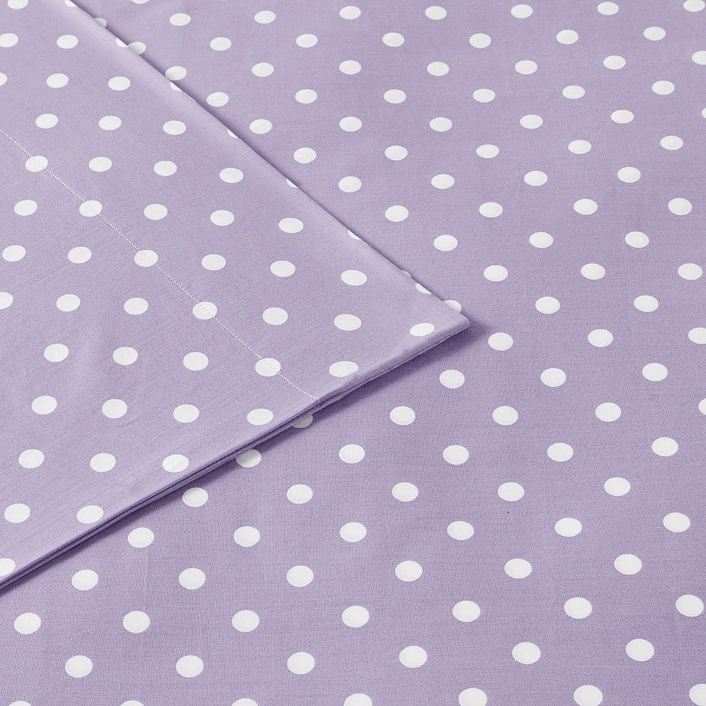 Polka Dot - Queen Sheet Set - Purple