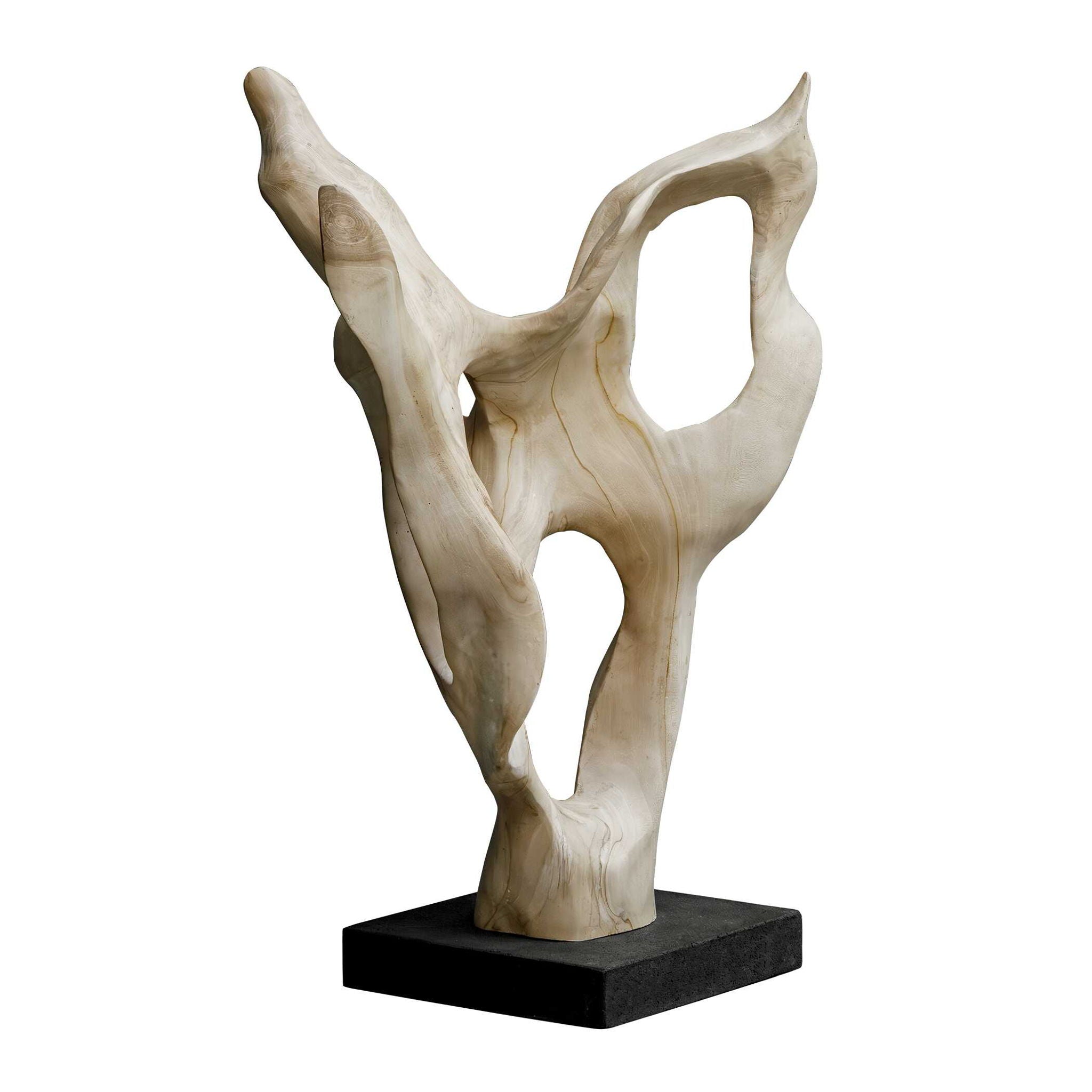 Hollow Form - Indoor-Outdoor Teak Sculpture - Woodtone