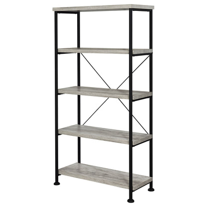 4 Shelf Bookcase Industrial Storage - Gray