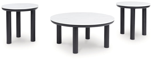 Xandrum - Occasional Table Set (Set of 3) - Black / White