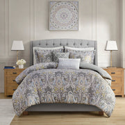 Hallie - King 5 Piece Duvet Cover Set - Gray