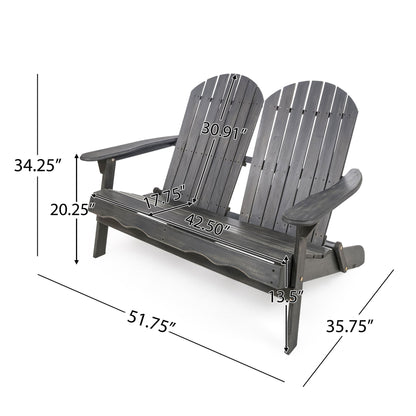Outdoor Adirondack Rocking Loveseat With Hand Crafted Details
