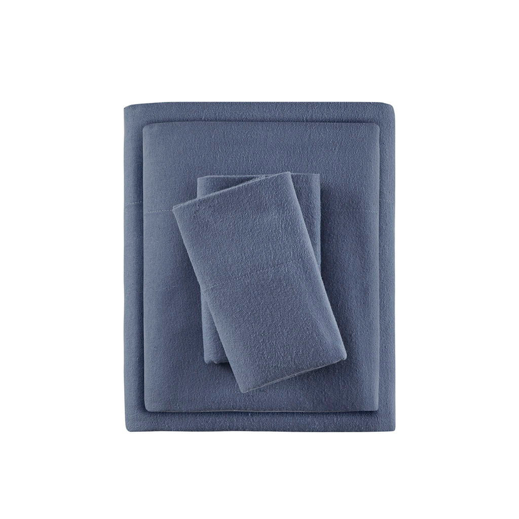 Cozy Flannel - Sheet Set - Blue Solid
