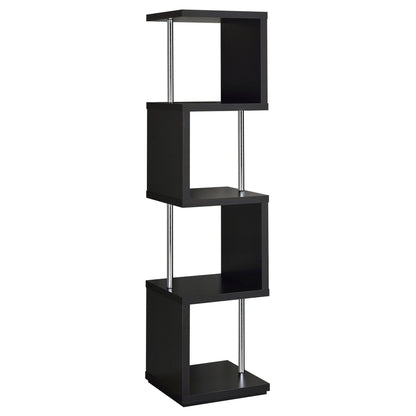 4 Tier Bookcase With Accents - Black