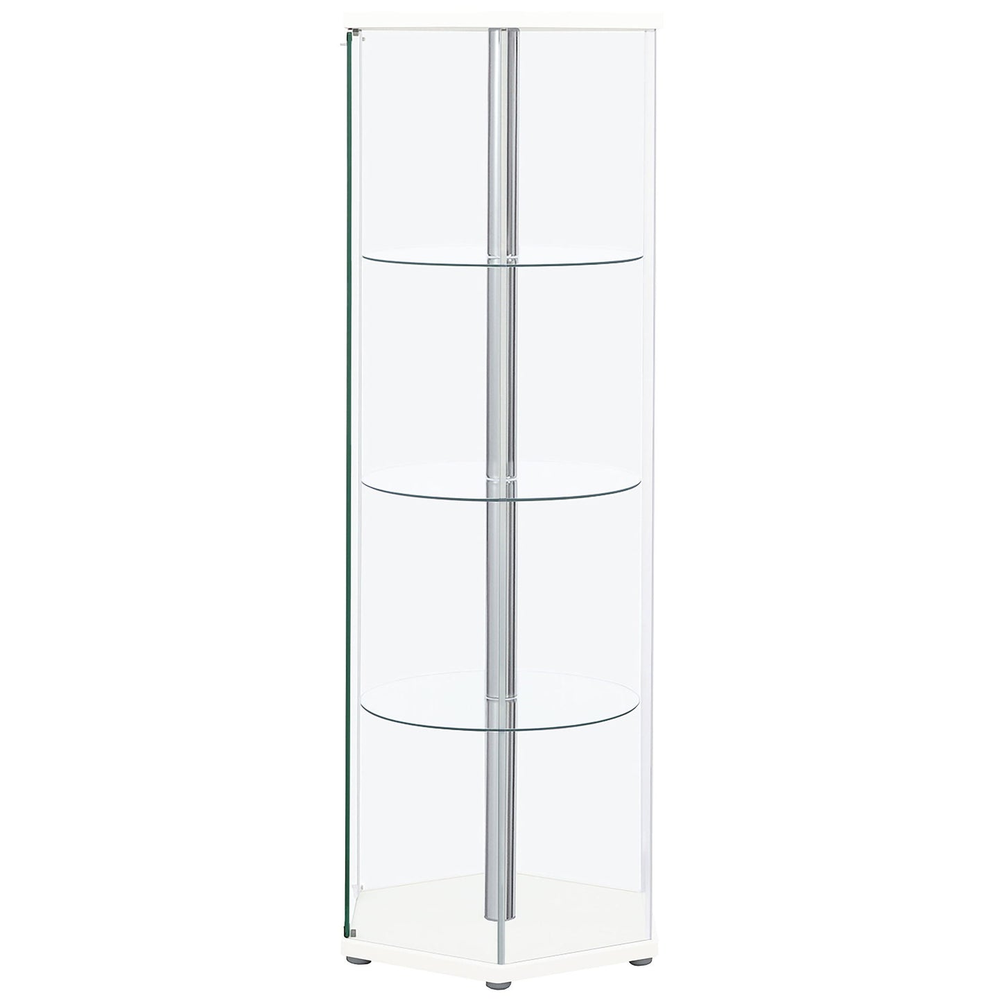 Tenley - 4 Shelf Curio Cabinet With Hexagonal Design