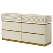 Stanley - 6 Drawer Dresser With Crocodile Texture (Mirror Not Included) - Gray