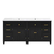 2 Piece Freestanding Bathroom Vanity Set With Sink Top, Reversible Dual Layout