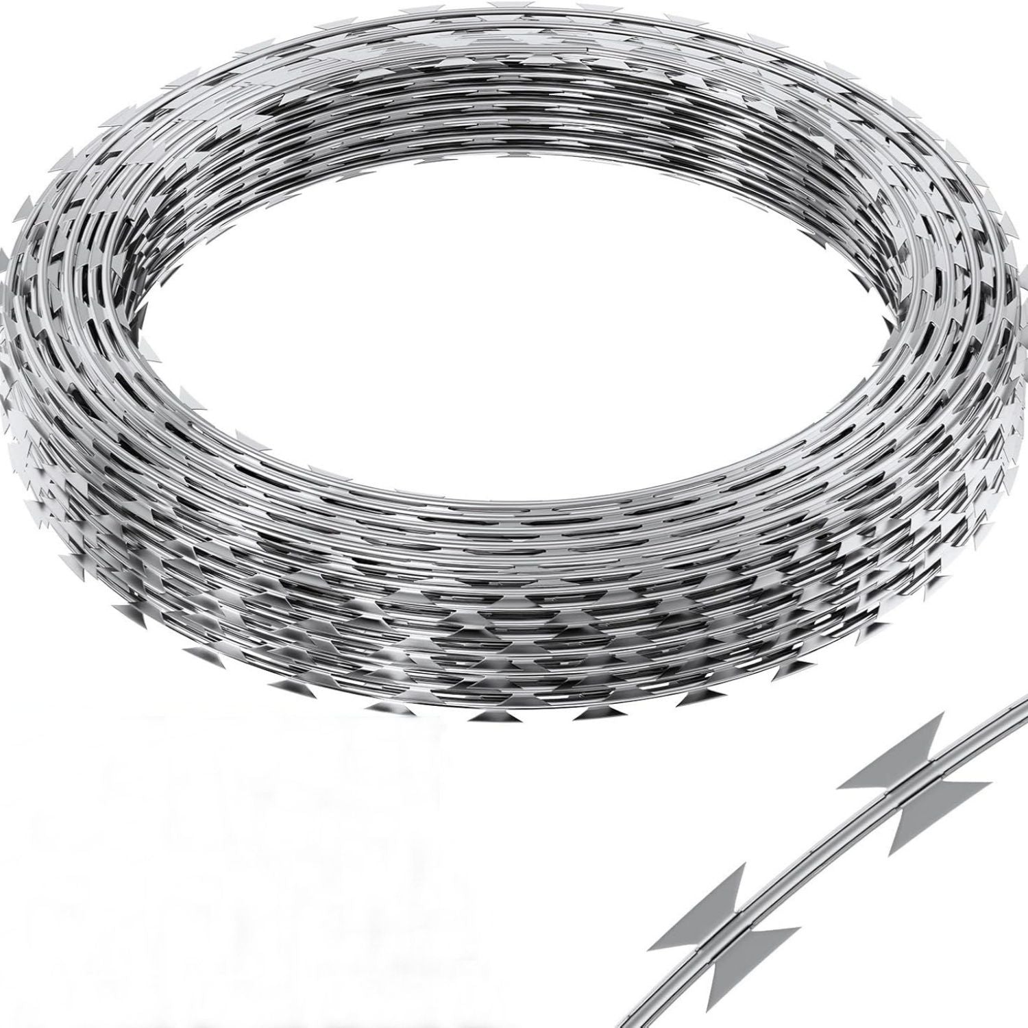 Galvanized Barbed Wire Fence Roll, Security Fencing With Sharp Razor E ...