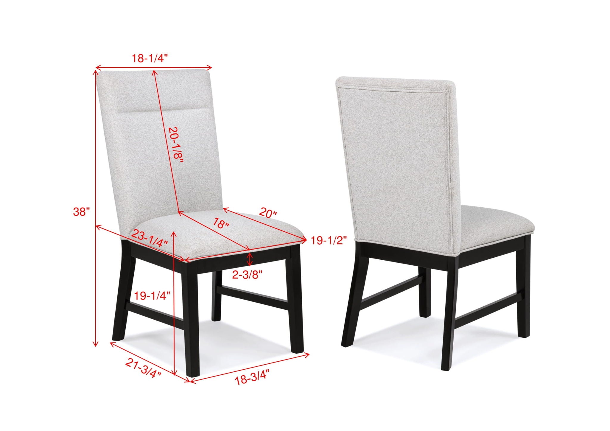 Sebastian - Side Chair (Set of 2) - Black / Gray
