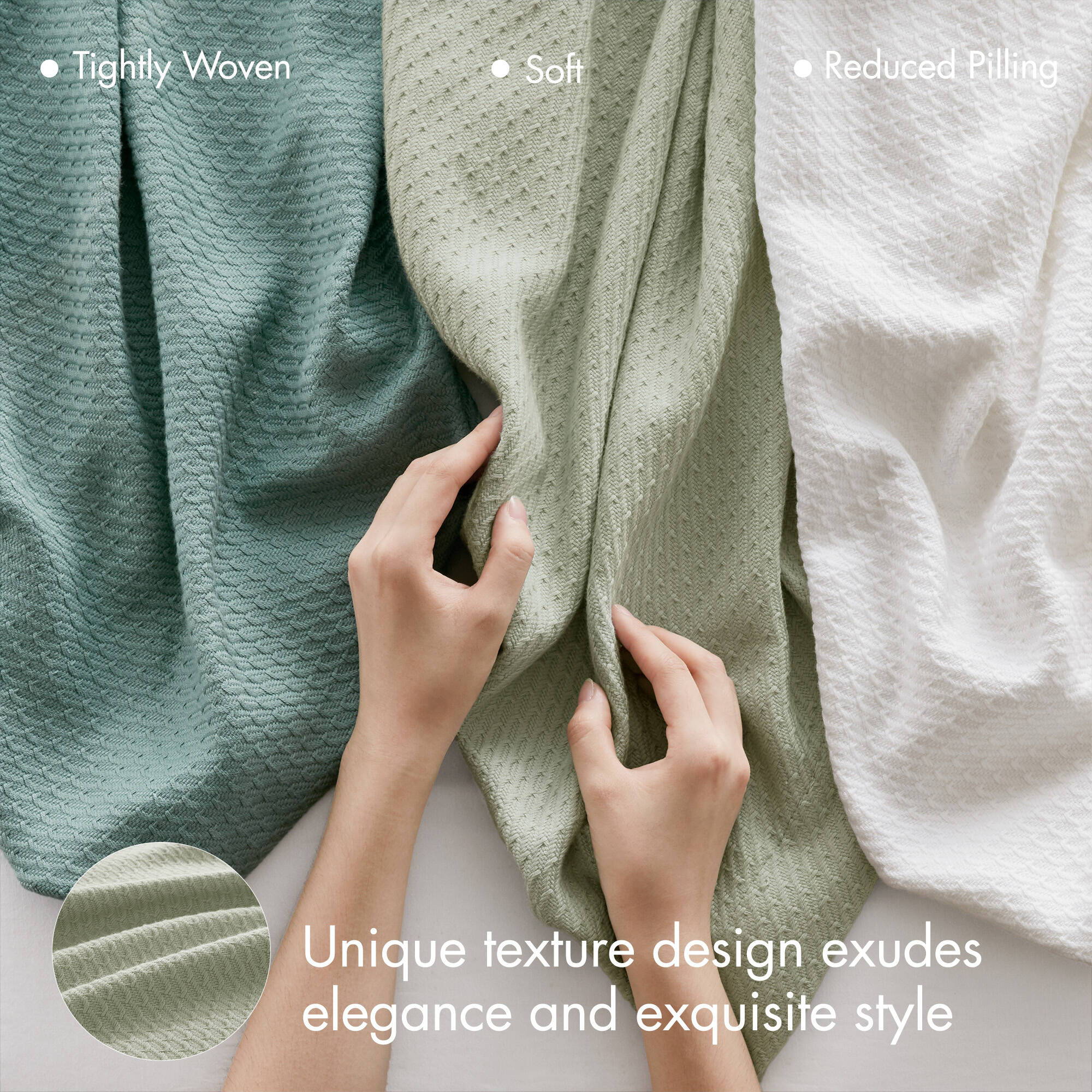 Egyptian Cotton - King Blanket - Sage Green